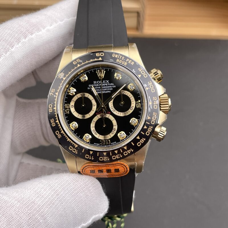 Rolex Daytona Black Diamond Gold Rubber Rolex Daytona Black Diamond Gold Rubber