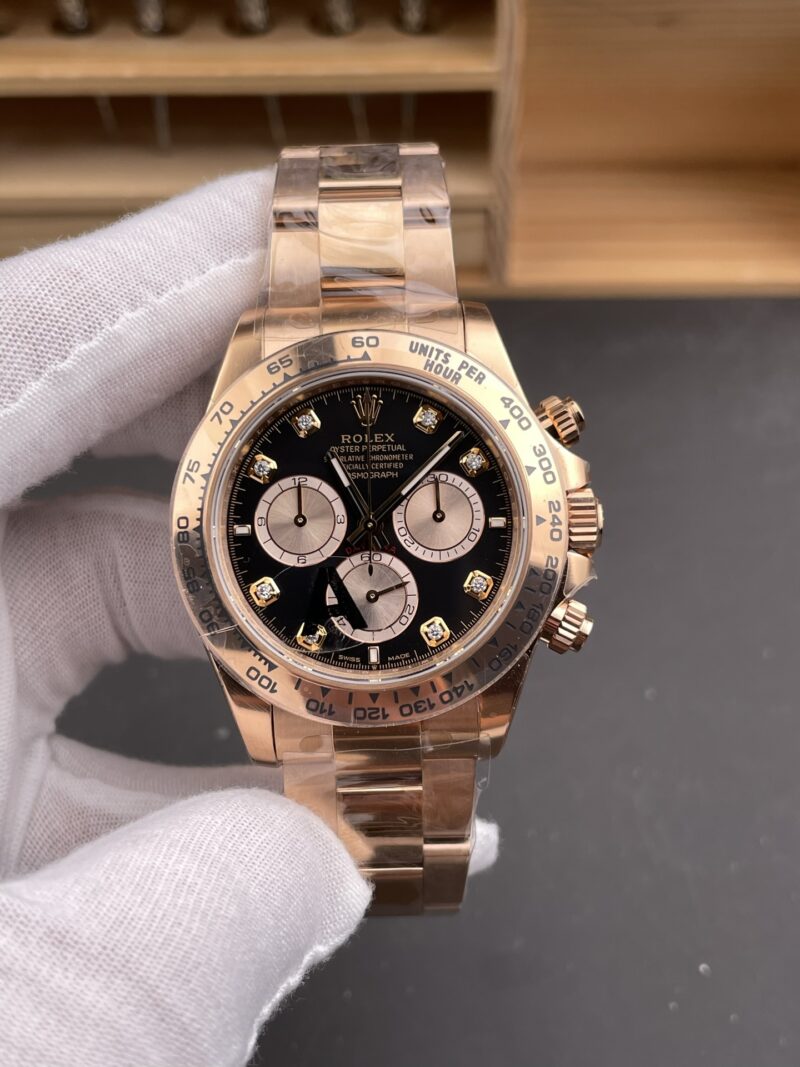 Rolex Daytona Black Gold Rose Gold Diamond V3 Rolex Daytona Black Gold Rose Gold Diamond V3