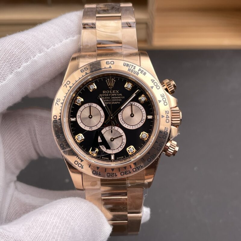 Rolex Daytona Black Gold Rose Gold Diamond V3 Rolex Daytona Black Gold Rose Gold Diamond V3
