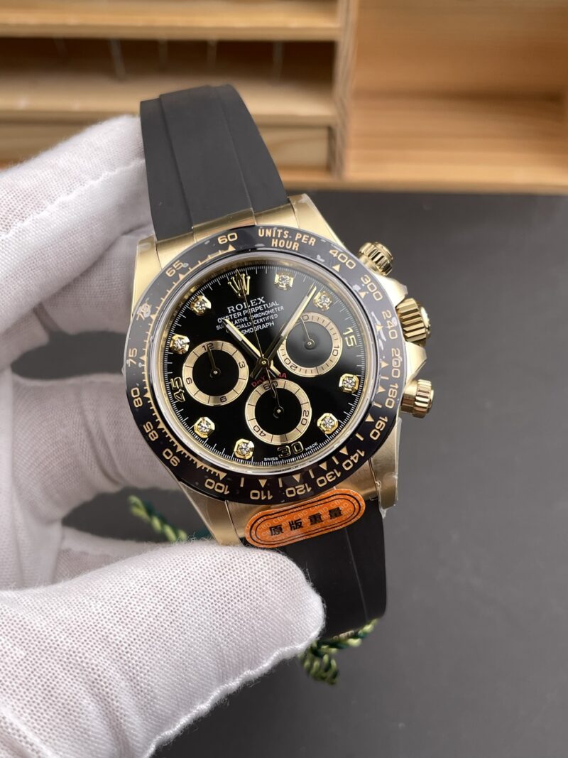 Rolex Daytona Black Diamond Gold Rubber Rolex Daytona Black Diamond Gold Rubber