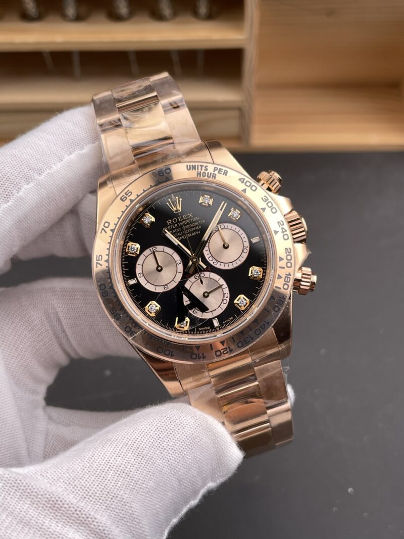 Rolex Daytona Black Gold Rose Gold Diamond V3 Rolex Daytona Black Gold Rose Gold Diamond V3
