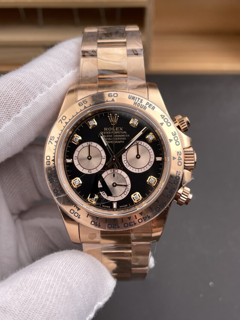 Rolex Daytona Black Gold Rose Gold Diamond V3 Rolex Daytona Black Gold Rose Gold Diamond V3