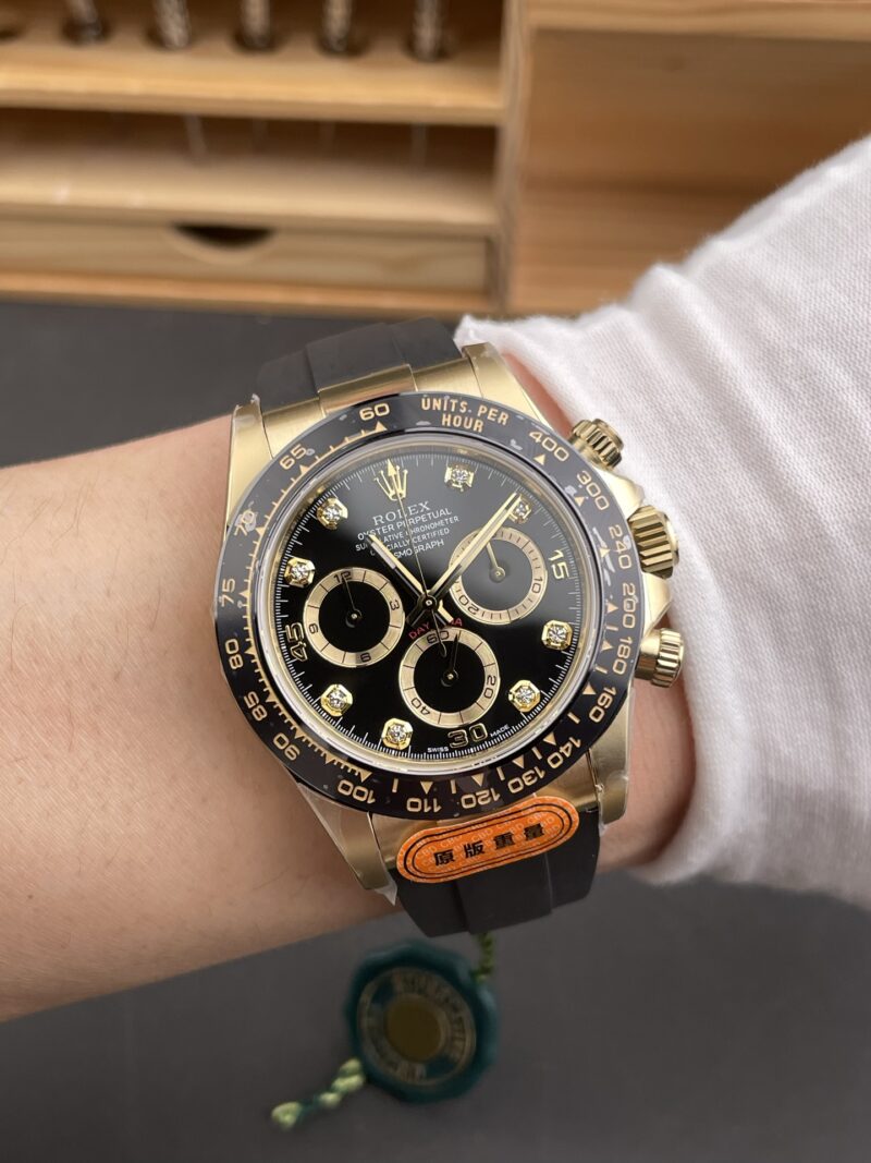 Rolex Daytona Black Diamond Gold Rubber Rolex Daytona Black Diamond Gold Rubber