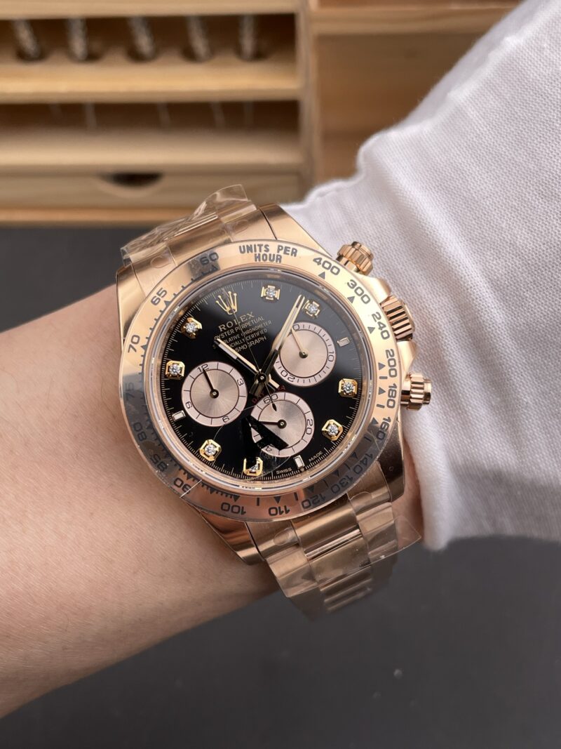 Rolex Daytona Black Gold Rose Gold Diamond V3 Rolex Daytona Black Gold Rose Gold Diamond V3