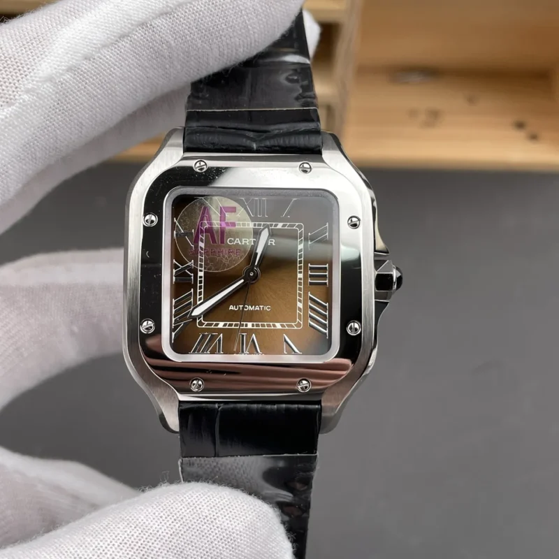 img01_0205_AF_卡地亚_山度士_棕盘女款_中号_35.1mm_9015机芯.webp Cartier Santos Brown 35.1mm