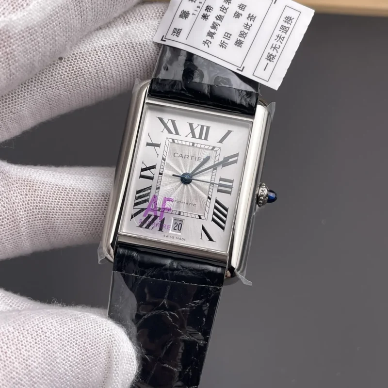img01_0313_AF_卡地亚_坦克_鳄鱼皮带_新款_41x31mm_9015机芯.webp Cartier Tank Leather Strap Ladies 41x31mm
