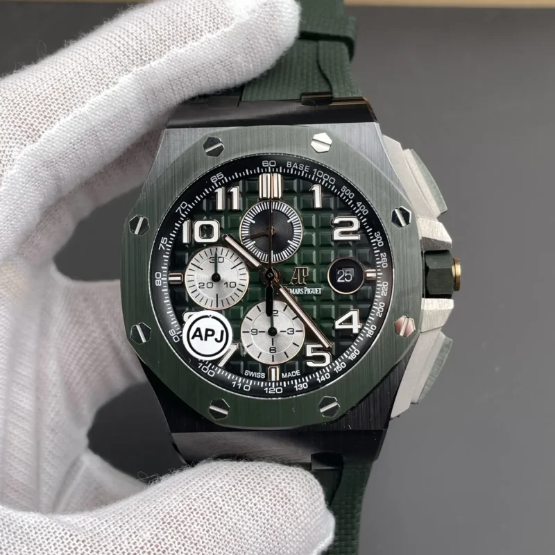 img01_0339_APJ_爱彼_皇家橡树_26405_烟熏绿_44mm_3126机芯.webp AP Royal Oak 26405 Smoked Green 44mm