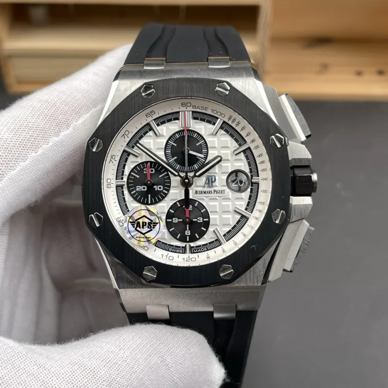 img01_0373_APS_爱彼_皇家橡树_26400_白熊猫_44mm_7750机改3126机芯.webp AP Royal Oak 26400 Panda 44mm