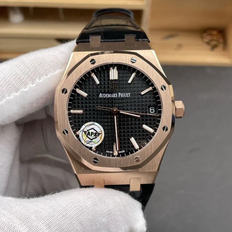 img01_0400_APS_爱彼_皇家橡树_15500_玫瑰金黑盘_41mm_4302机芯.webp AP Royal Oak 15500 Rose Gold 41mm