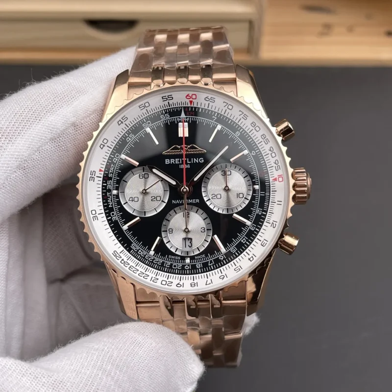 Breitling Chronomat B01rose gold Black dial 44mm