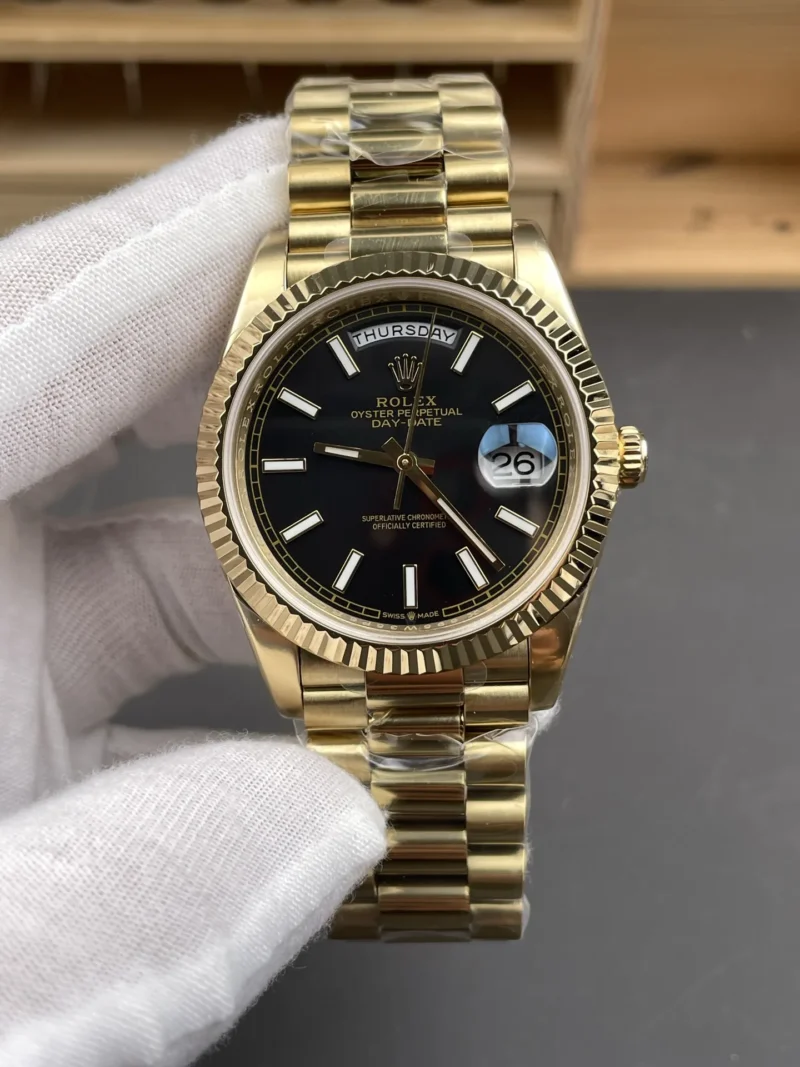 Rolex Day-Date Black Baguette Diamond 40mm