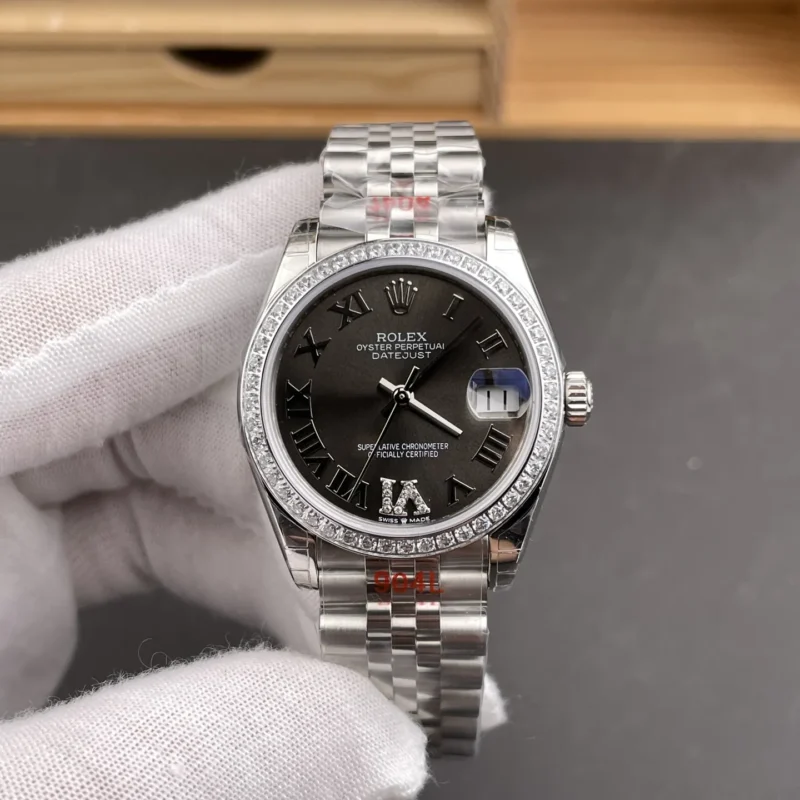 img01_1176_GS_劳力士_日志型_钻圈灰罗马盘女表_31mm_2236机芯.webp Rolex Datejust Diamond Bezel Ladies 31mm
