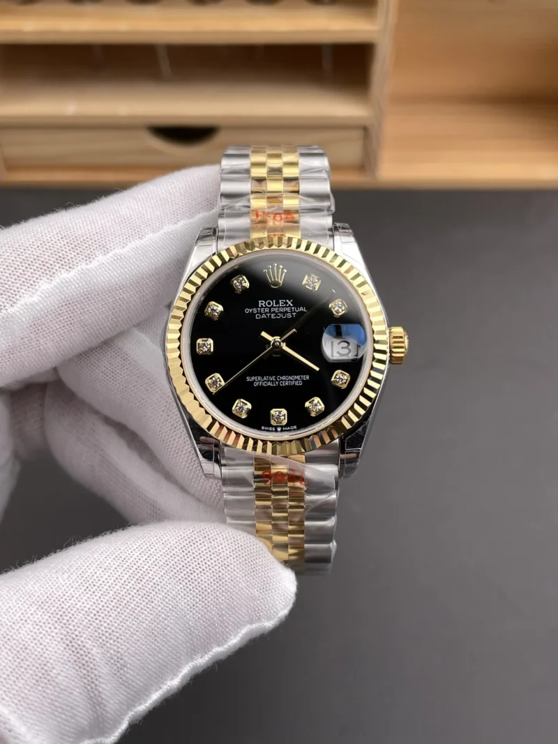 Rolex Datejust Two-Tone Black Ladies 31mm