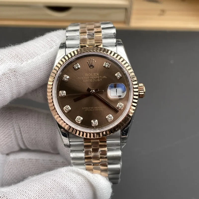 img01_1194_GS_劳力士_日志型_间玫瑰金钻刻棕盘_36mm_3235机芯.webp Rolex Datejust Rose Gold 36mm