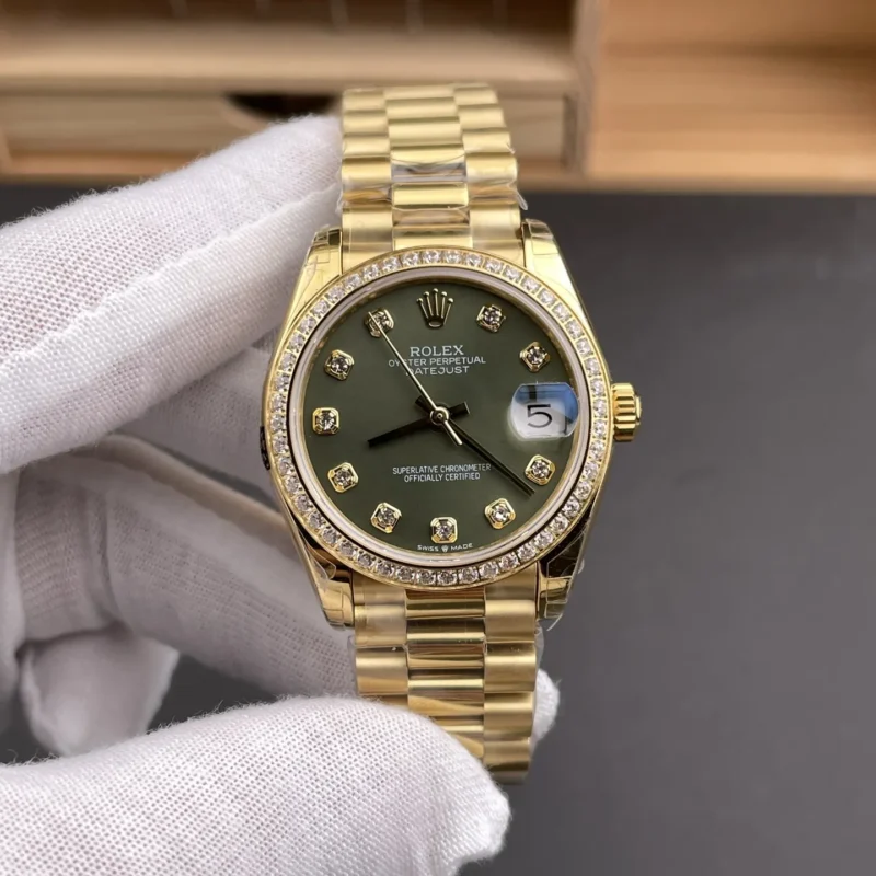 img01_1218_GS_劳力士_日志型_全金钻圈钻刻绿盘女表_31mm_2236机芯.webp Rolex Datejust Diamond Bezel Ladies 31mm