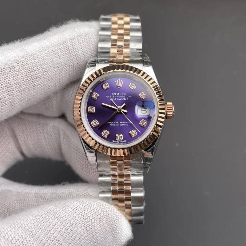 img01_1249_GS_劳力士_日志型_间玫瑰金紫盘钻刻女表_28mm_2671机芯.webp Rolex Datejust Rose Gold Ladies 28mm