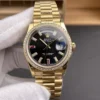 Rolex Day-Date Black Baguette Diamond 36mm