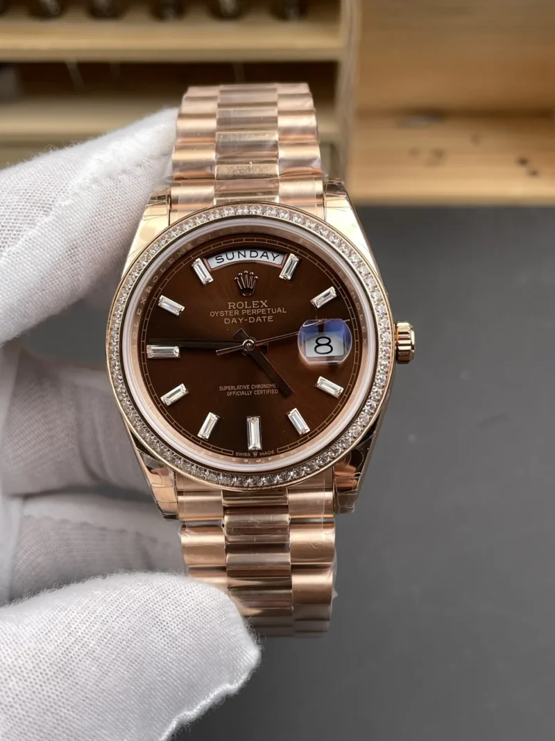 Rolex Day-Date Coffee Baguette Diamond 40mm