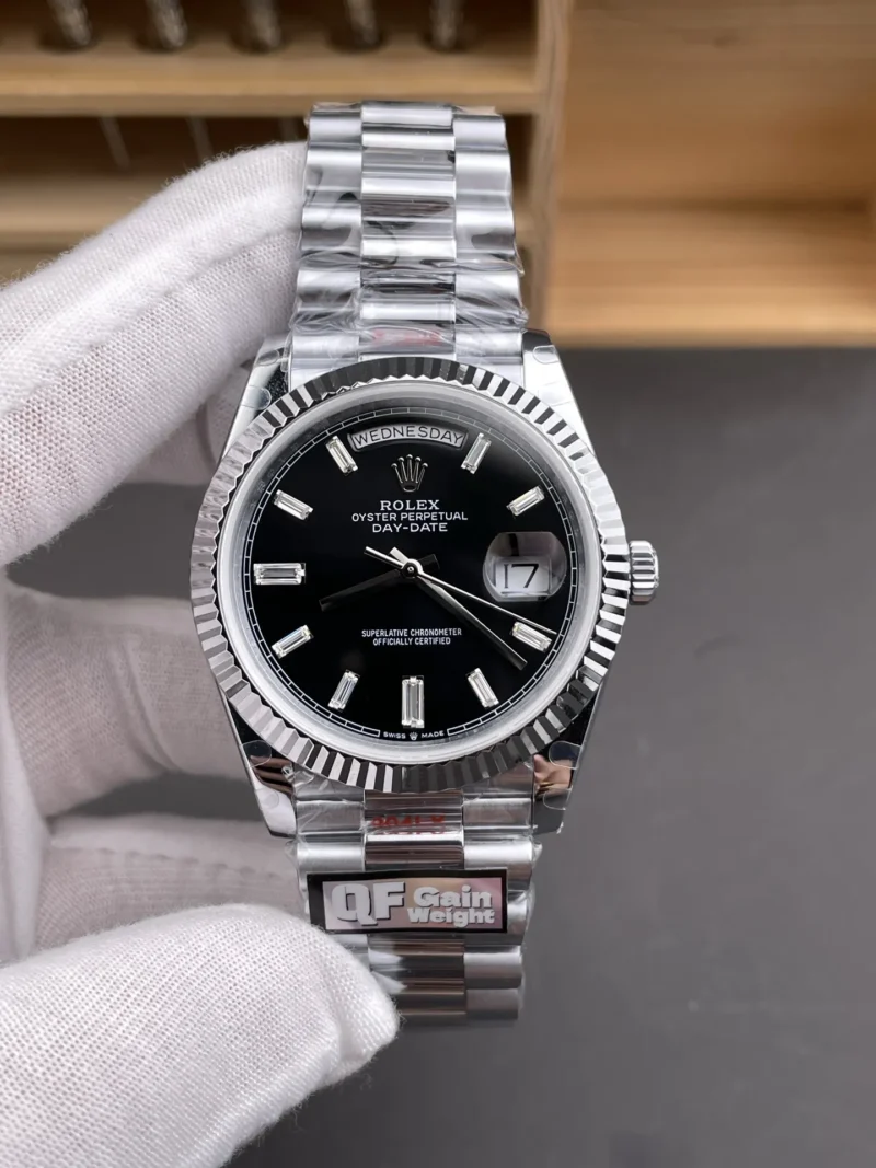Rolex Day-Date Black Baguette Diamond 40mm