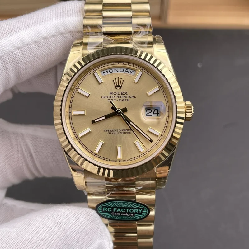 img01_1607_RC_劳力士_星期日志_DD_大金劳黄金_40mm_3255机芯.webp Rolex Day-Date Gold 40mm