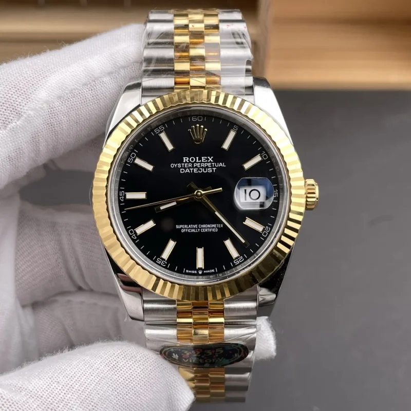 img01_1800_VF_V厂_劳力士_日志型_间金黑日志_黑金日志_41mm_丹东3235机芯.webp Rolex Datejust Two-Tone Black 41mm