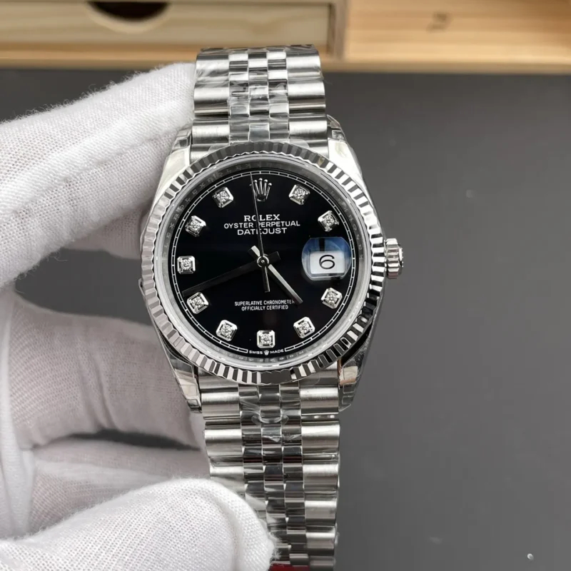 img01_1927_VS_劳力士_日志型_黑钻日志_黑盘钻刻_36mm_3235机芯.webp Rolex Datejust Diamond Markers 36mm