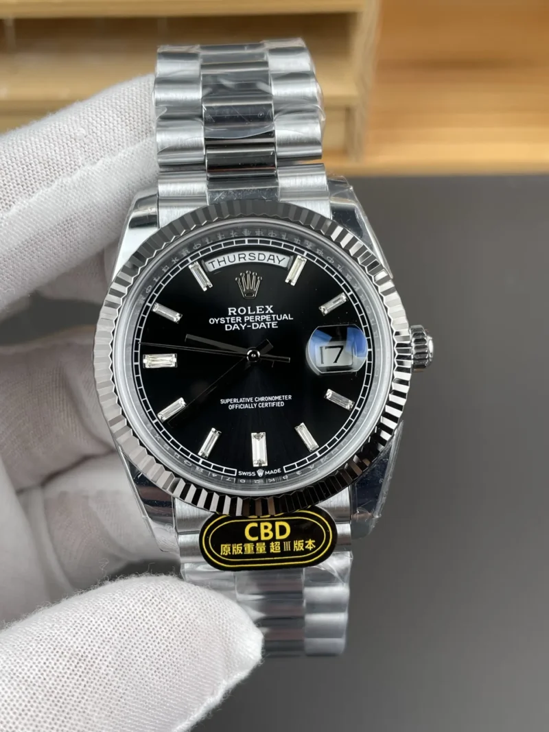 Rolex Black Baguette Diamond 40mm