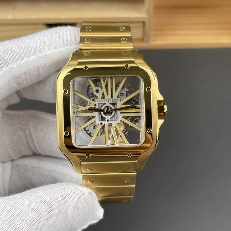 img01_3055_RF_卡地亚_山度士_黄金镂空系列_9611MC一体机芯.webp Cartier Santos Skeleton