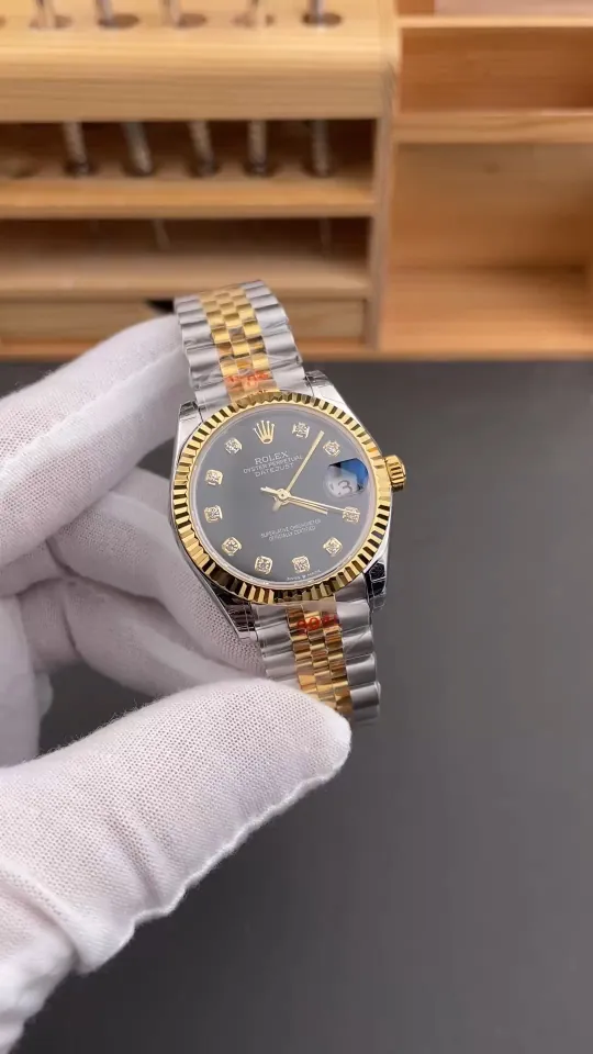 Rolex Datejust Two-Tone Black Ladies 31mm