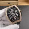 Franck Muller Vanguard Rose Gold Diamond Bezel Black Dial 44x54mm