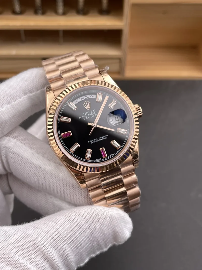 Rolex Day-Date Black Baguette Diamond 36mm