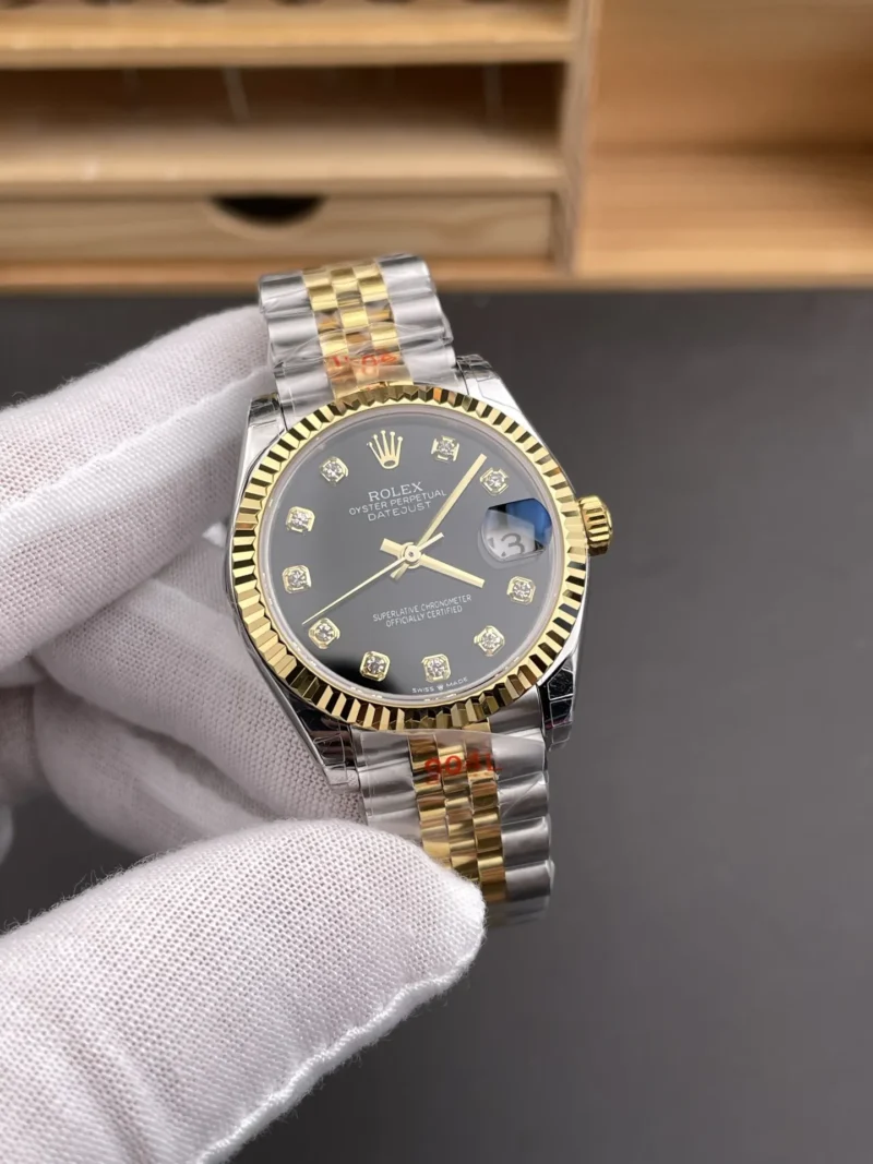 Rolex Datejust Two-Tone Black Ladies 31mm