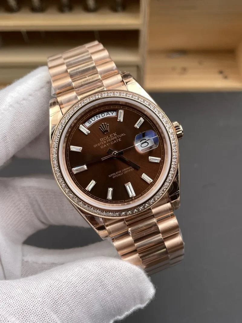 Rolex Day-Date Coffee Baguette Diamond 40mm