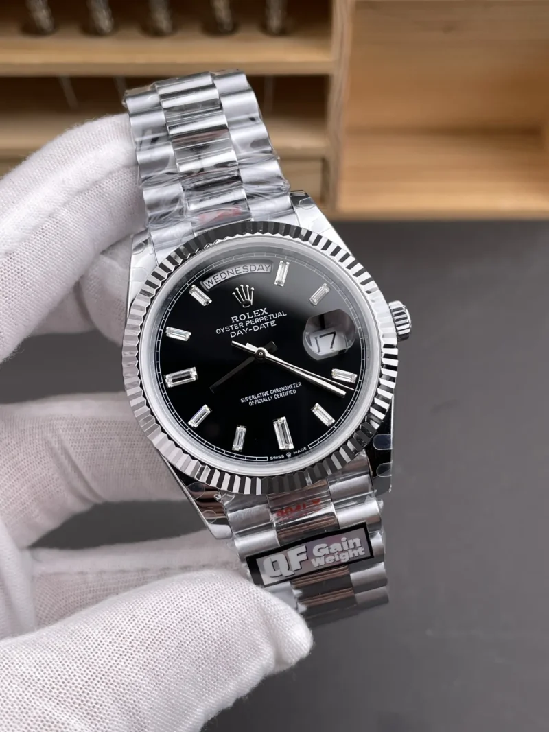 Rolex Day-Date Black Baguette Diamond 40mm