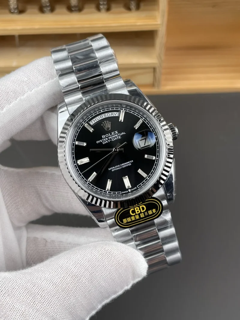 Rolex Black Baguette Diamond 40mm