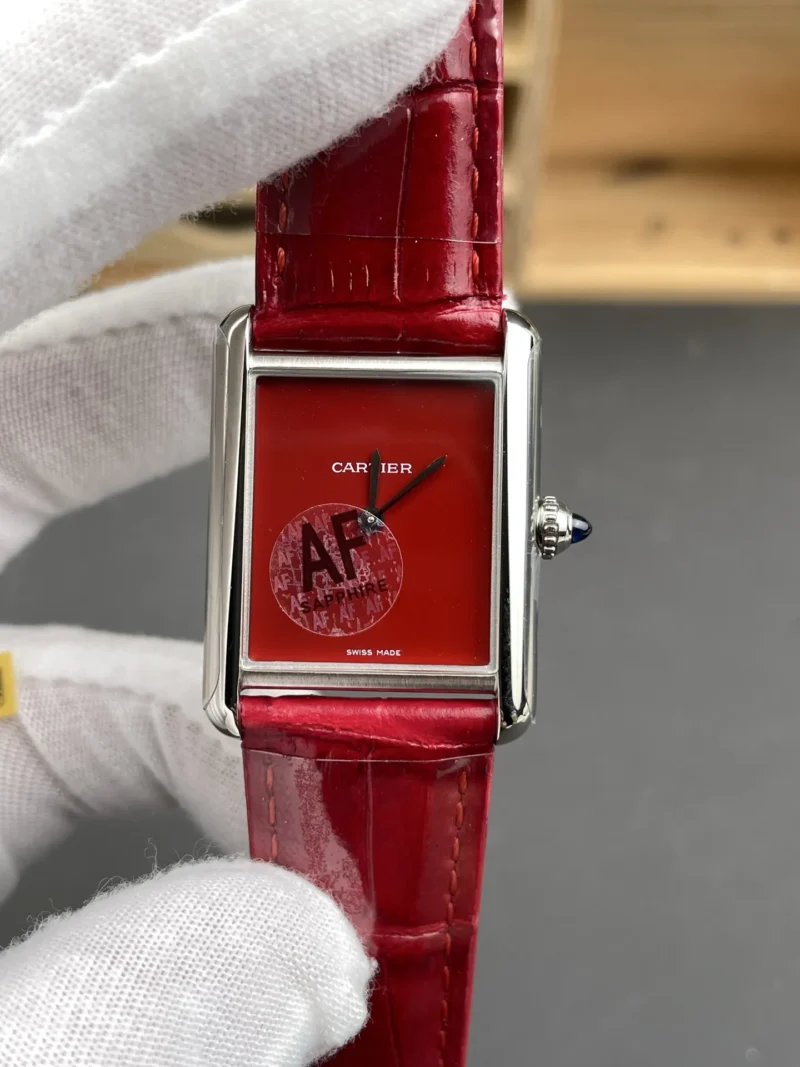 Cartier Tank Red Dial 33.7x25.5mm