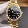 Rolex Day-Date Black Baguette Diamond 36mm