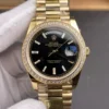 Rolex Day-Date Black Baguette Diamond 40mm