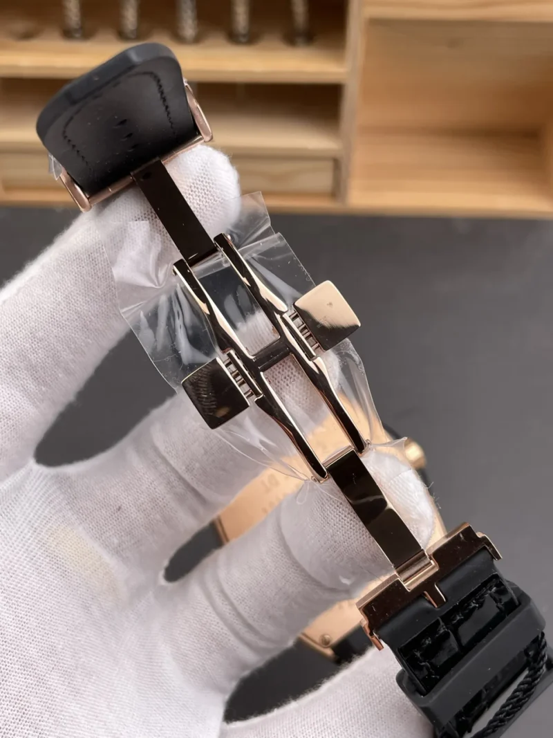Franck Muller Vanguard Rose Gold Diamond Bezel Black Dial 44x54mm