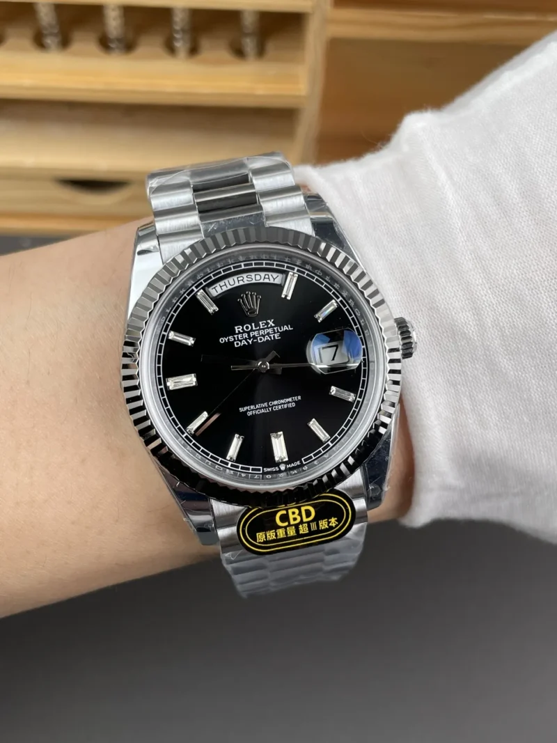 Rolex Black Baguette Diamond 40mm