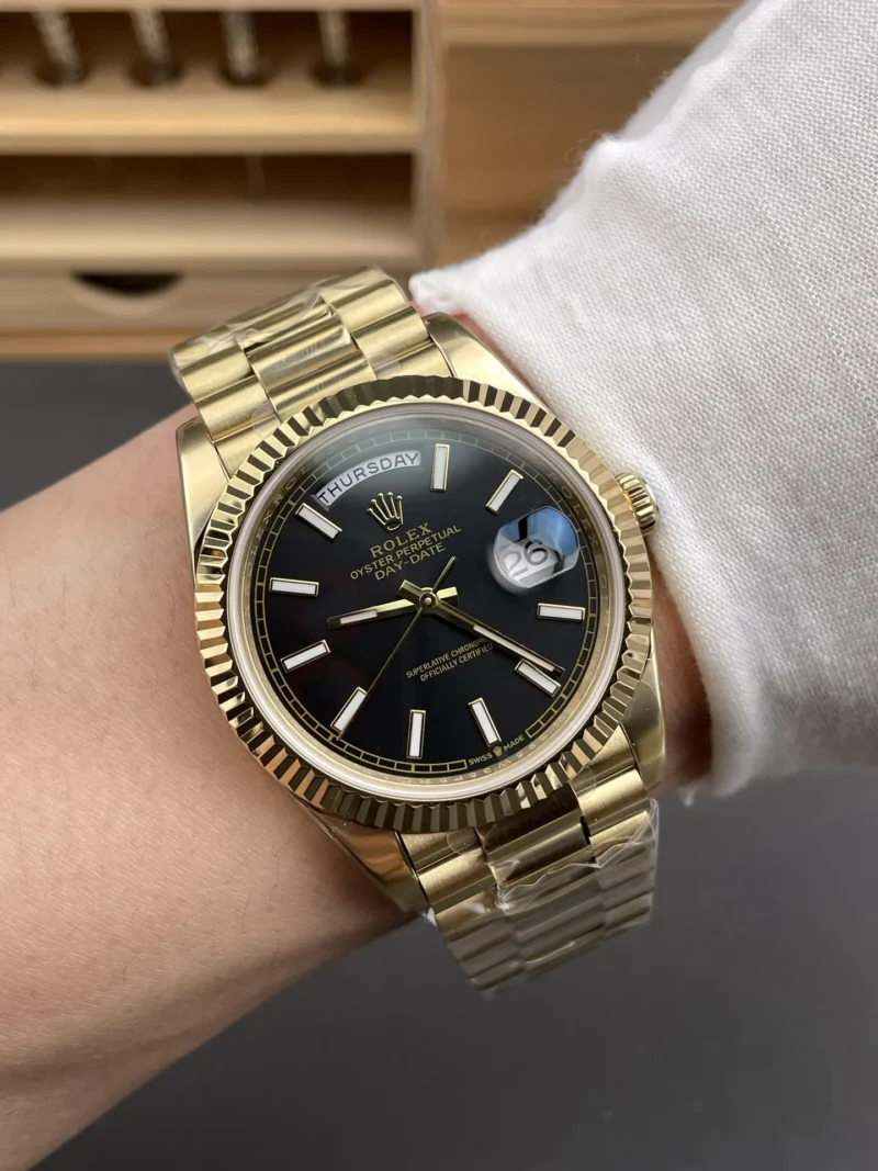 Rolex Day-Date Black Baguette Diamond 40mm