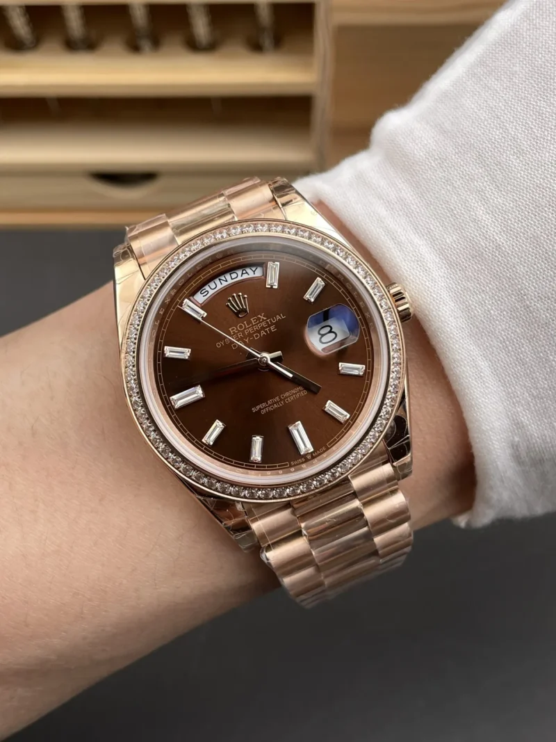 Rolex Day-Date Coffee Baguette Diamond 40mm