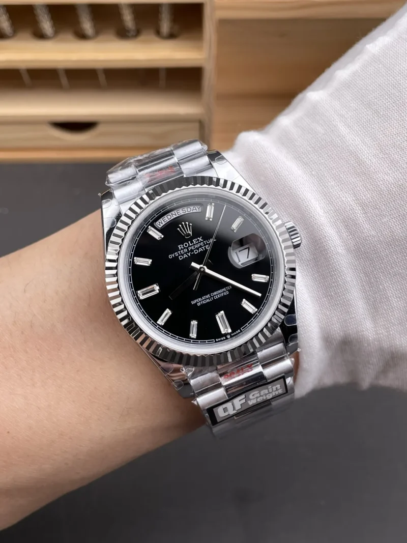 Rolex Day-Date Black Baguette Diamond 40mm